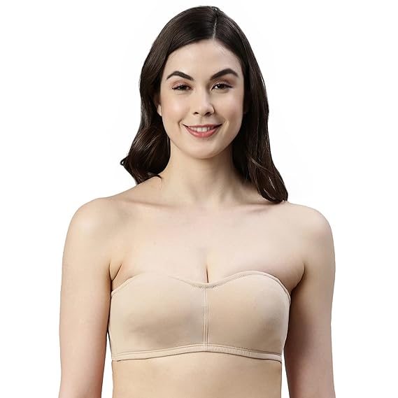 Enamor Women's Strapless & Multiway Cotton Tube Bra – Non-Padded, Wirefree, High-Coverage | A019